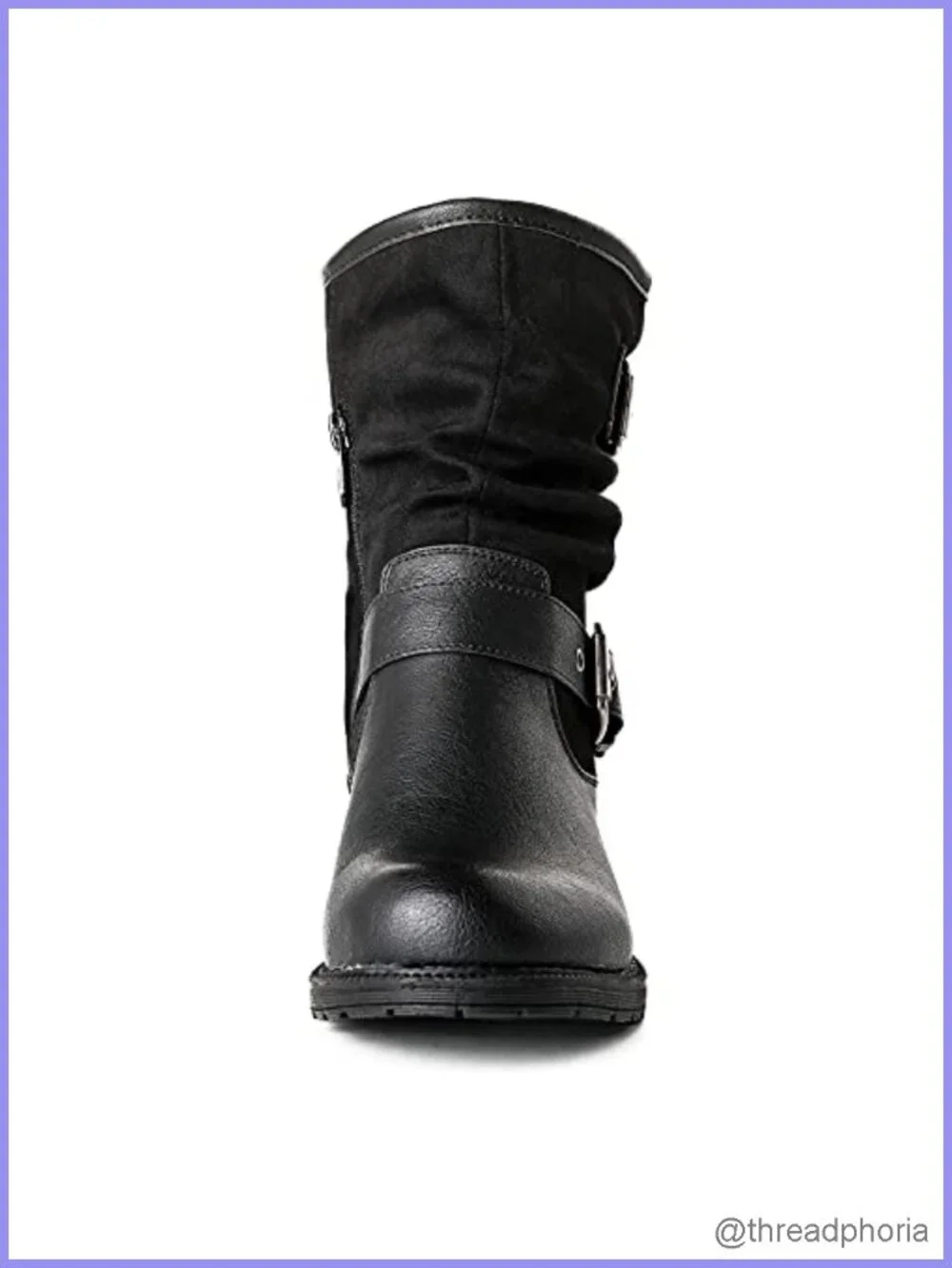 Women's Faux Leather Fur Lined Ankle Booties Combat Boots